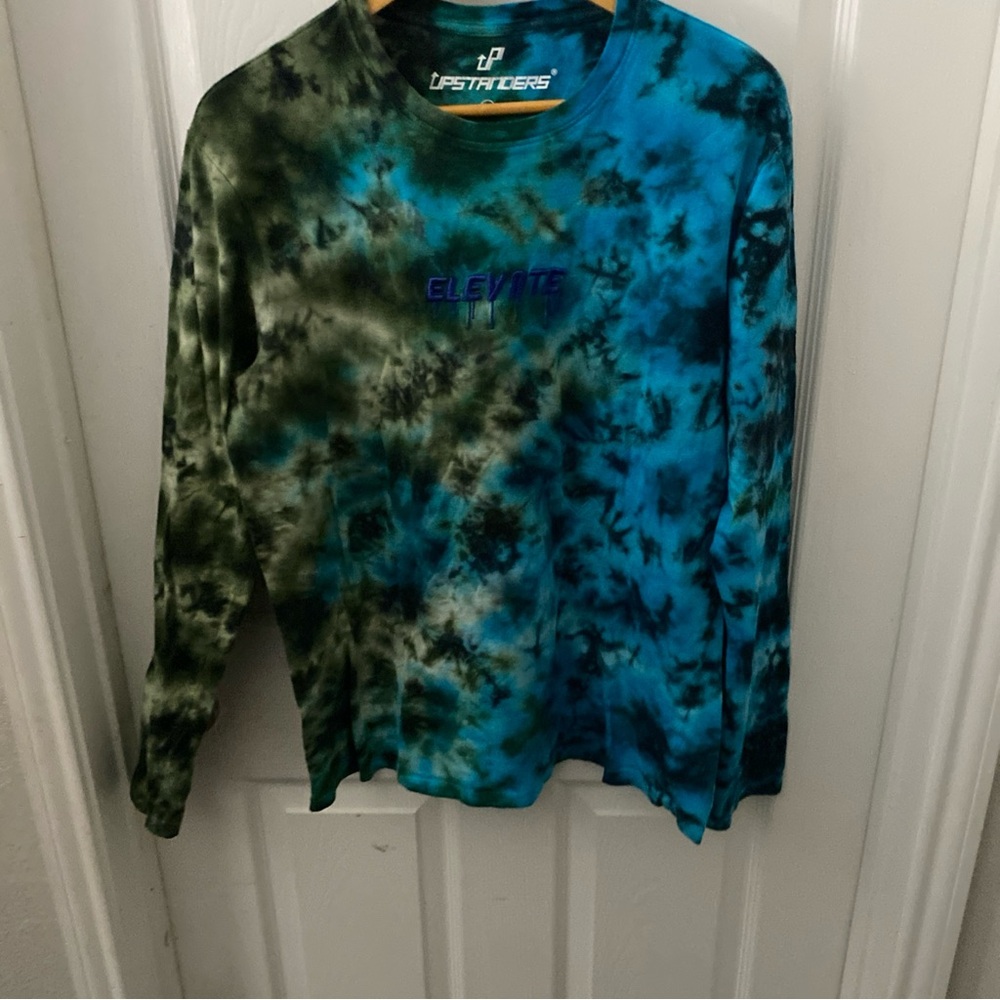 Upstanders Long Sleeve Shirt Men's L Multicolor Tie Dye Crew Neck ELEVATE